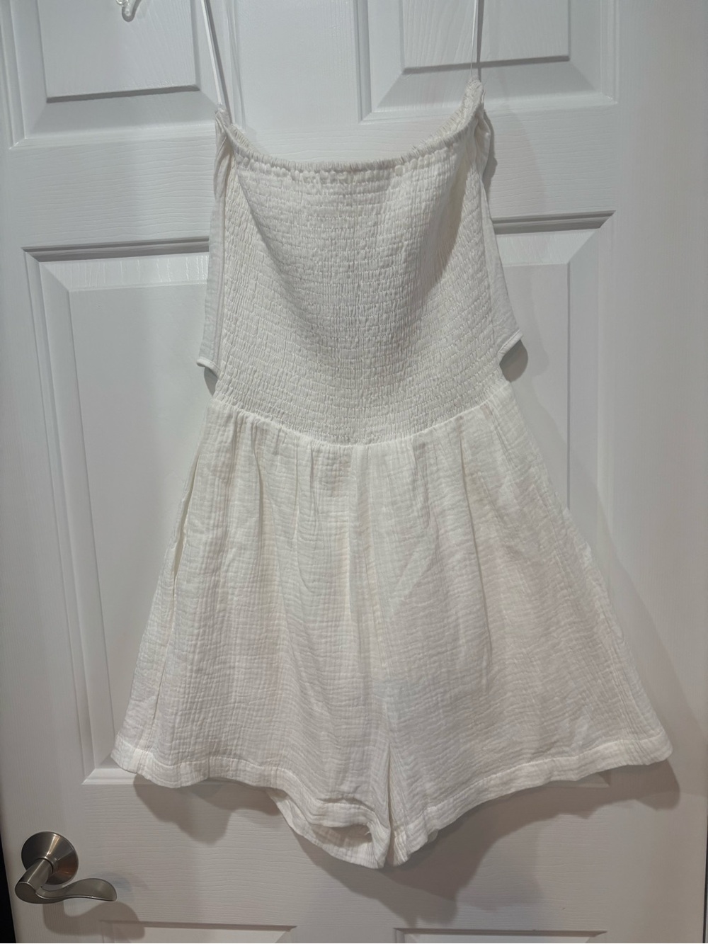 White Smocked Bodice Romper brand - ee:some purchased in Europe
